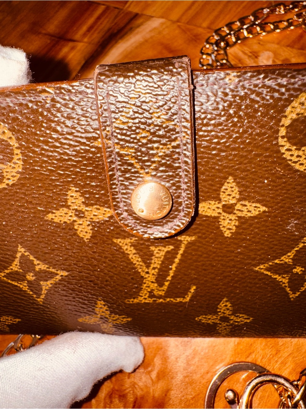 Louis Vuitton vintage monogram French kiss lock wallet, brown - Picture 8 of 16